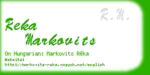 reka markovits business card